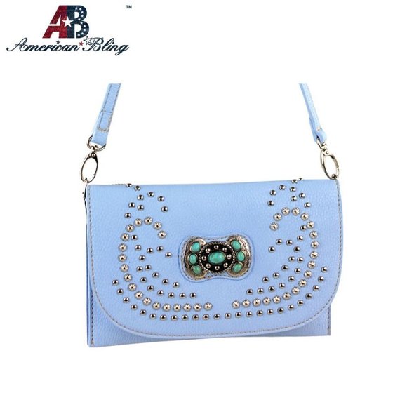 American Bling Western Studded Concho Clutch/Mini - Picture 1 of 3